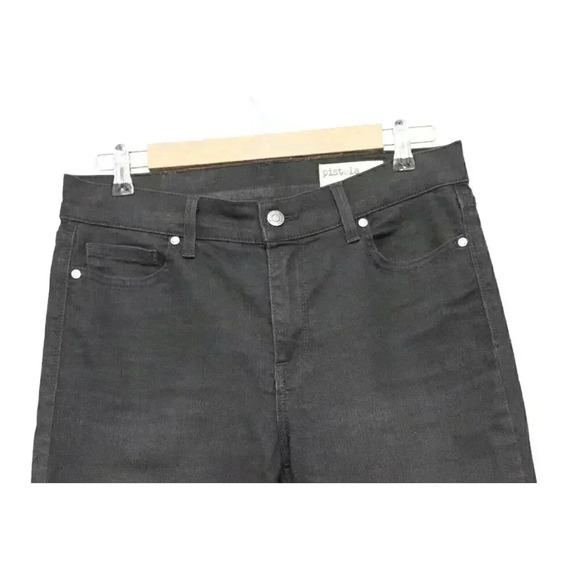 Pistola Jeans Size 29 Black Distressed Denim Raw Hem Ankle Skinny Grunge Punk - Picture 2 of 11